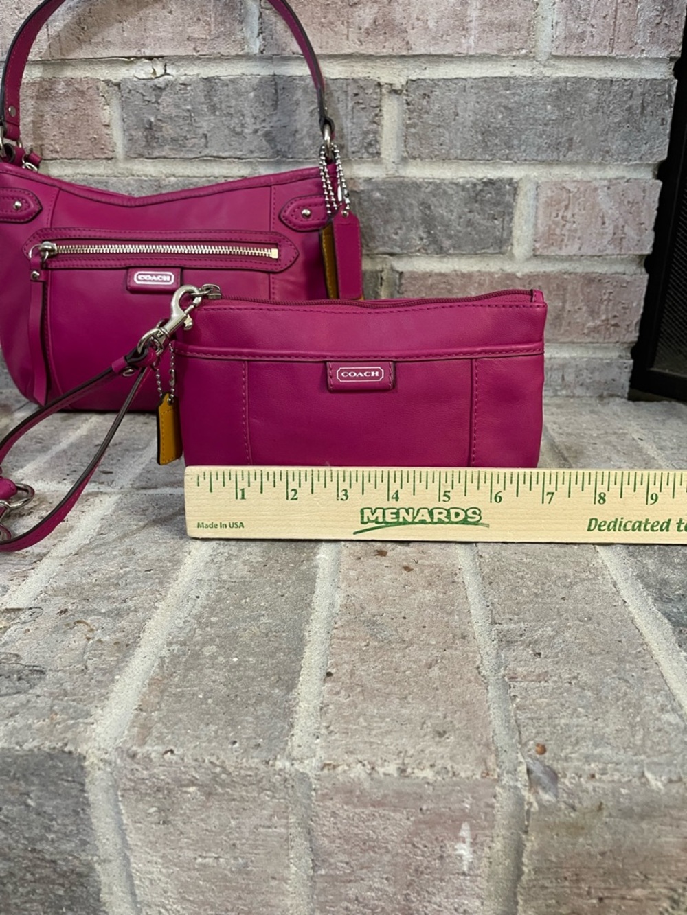 Coach Magenta Shoulder Bag with Removable Strap and Wristlet - Picture 4 of 14